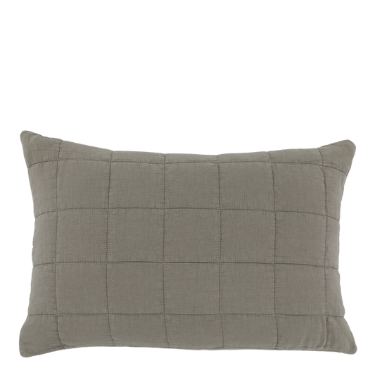 Coussin en plume avec housse piquée - eucalyptus