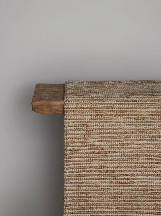 Tapis à rayures en laine de chanvre - 80x200cm