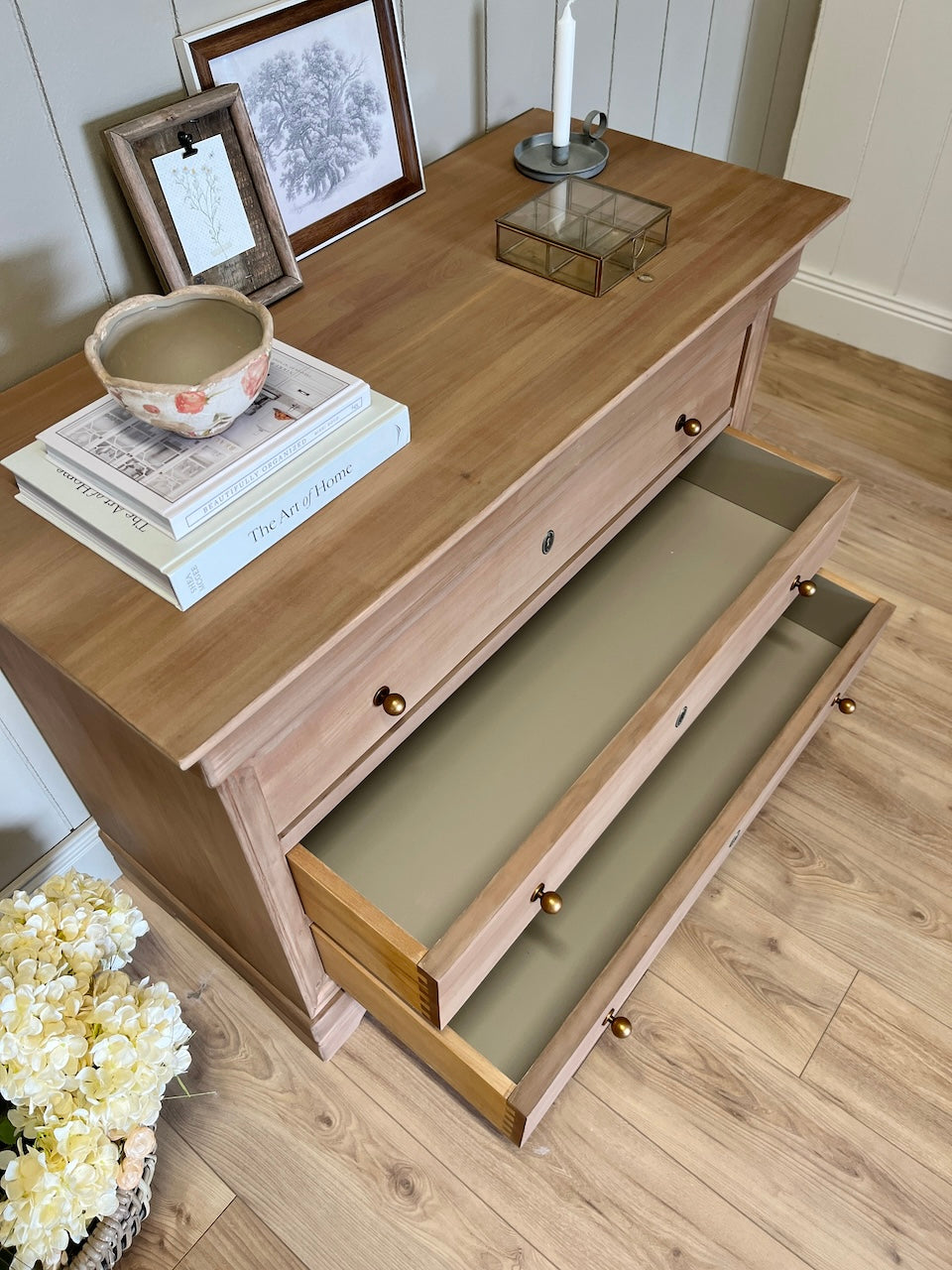 Commode merisier massif 4 tiroirs