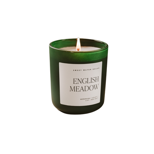 Bougie de soja English Meadow , pot mat - 70h