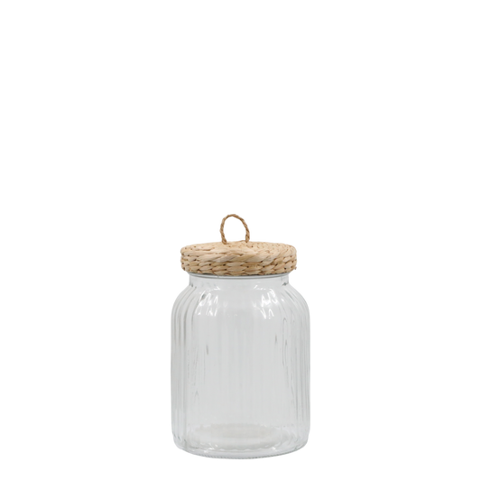 Bocal de stockage avec couvercle tressé