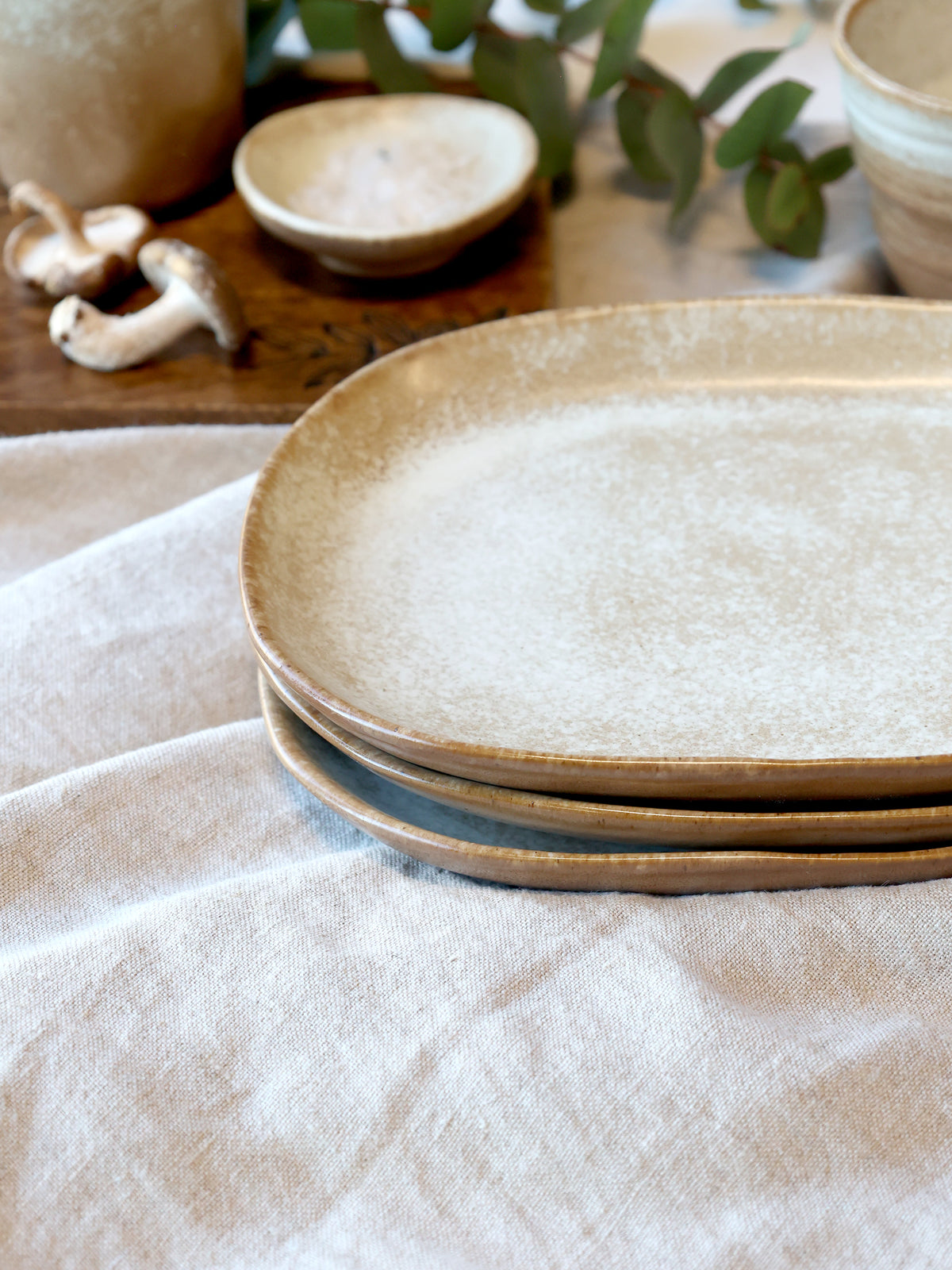 Petit plat en porcelaine Valence - Camel