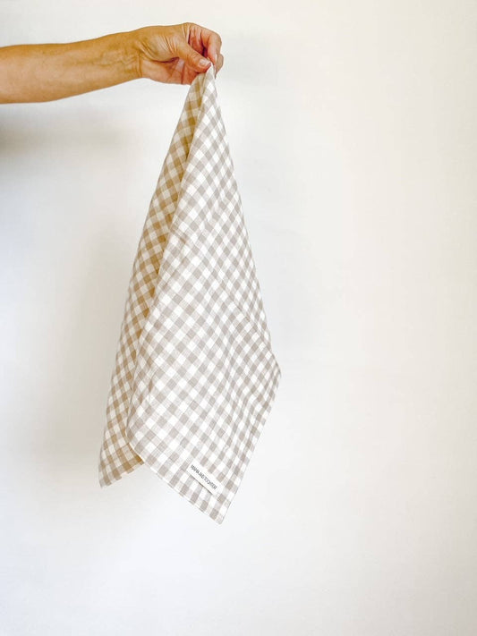 Torchon en lin pur français - Gingham