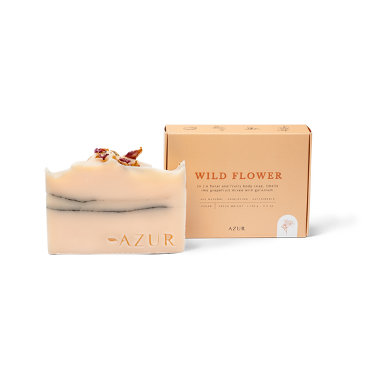 WILD FLOWER | barre à l’argile rose pour le corps | savon naturel