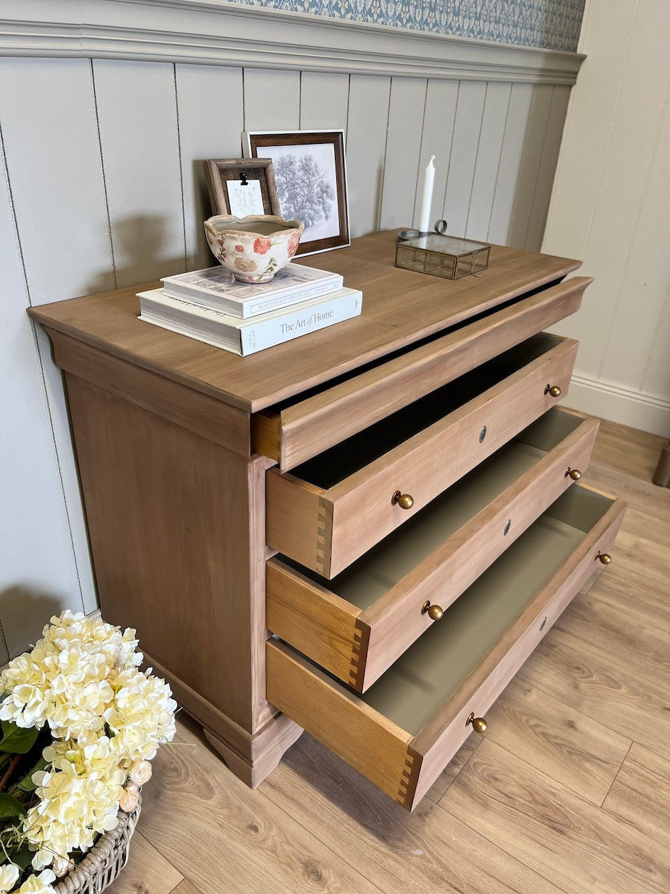 Commode merisier massif 4 tiroirs