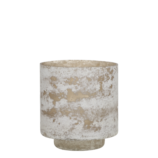Photophore hurricane - blanc antique