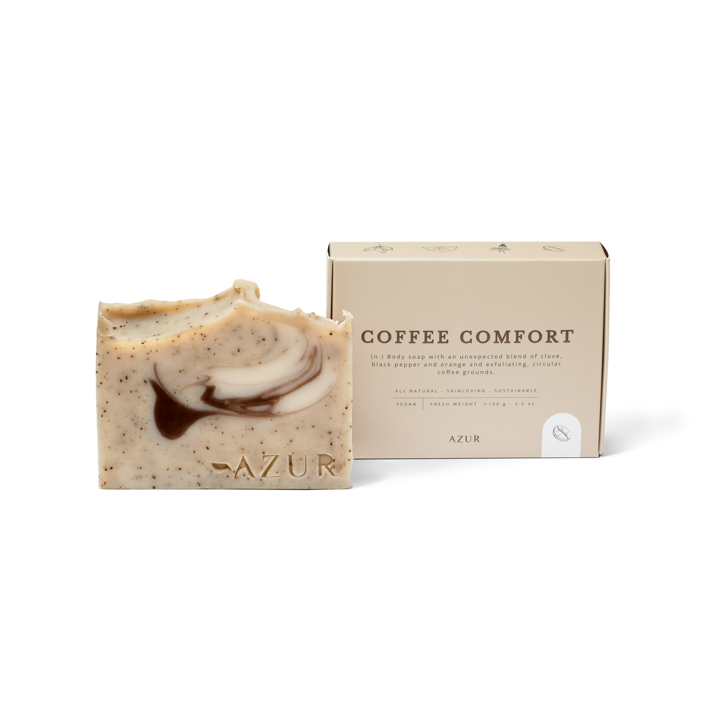 COFFEE COMFORT | barre exfoliante pour le corps | savon naturel