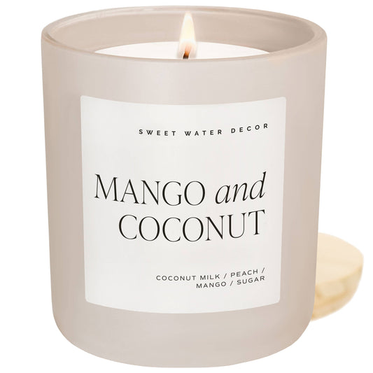 Bougie de soja Mango and Coconut, pot mat - 70h