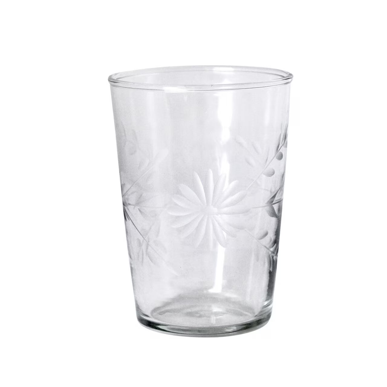 Verre à eau gravé floral