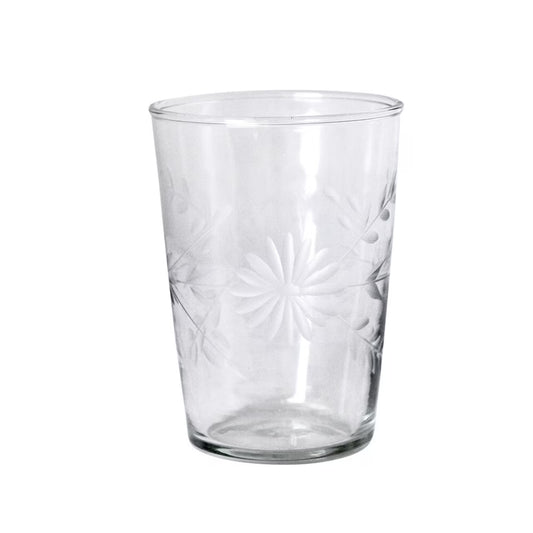 Verre à eau gravé floral