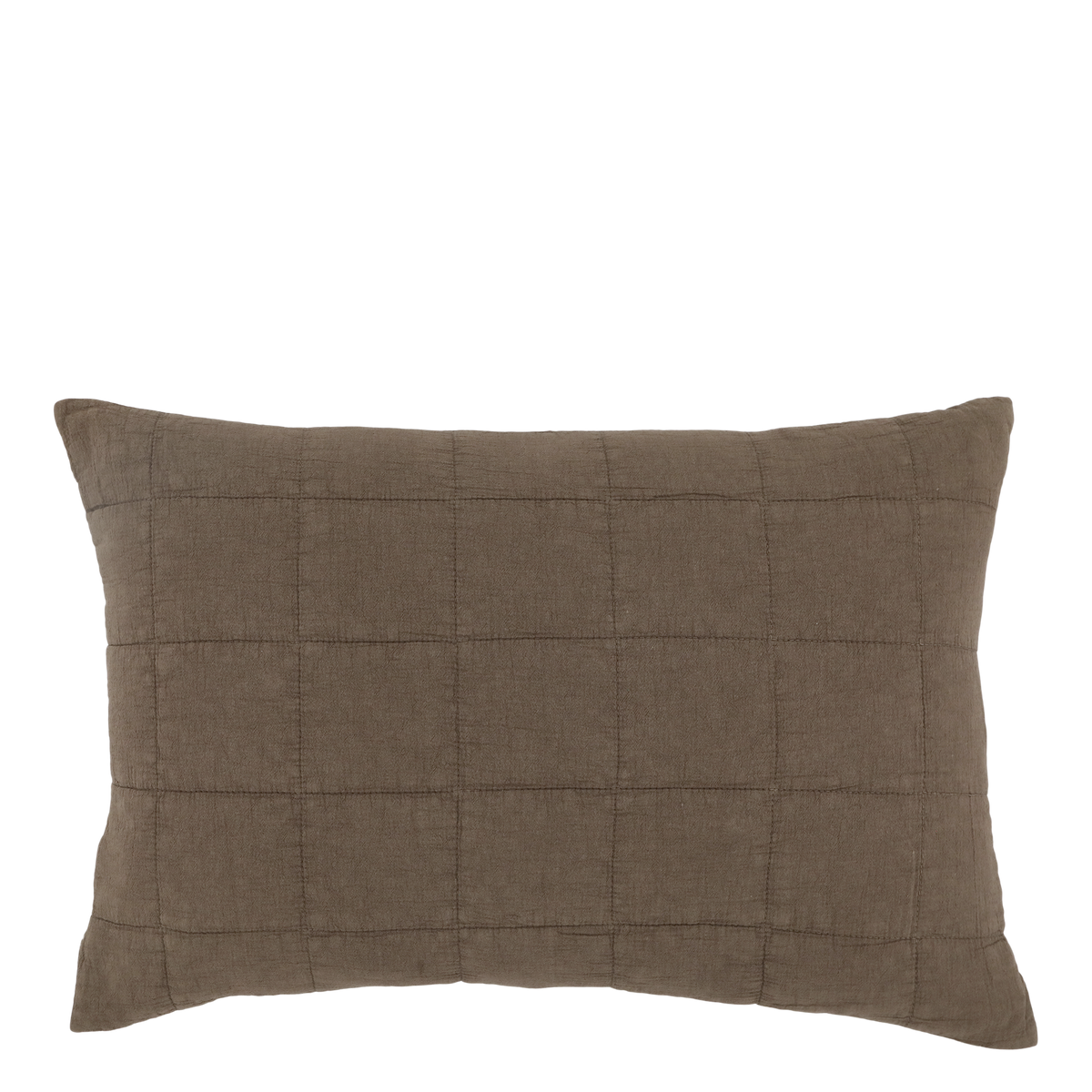 Coussin en plume avec housse piquée - noyer