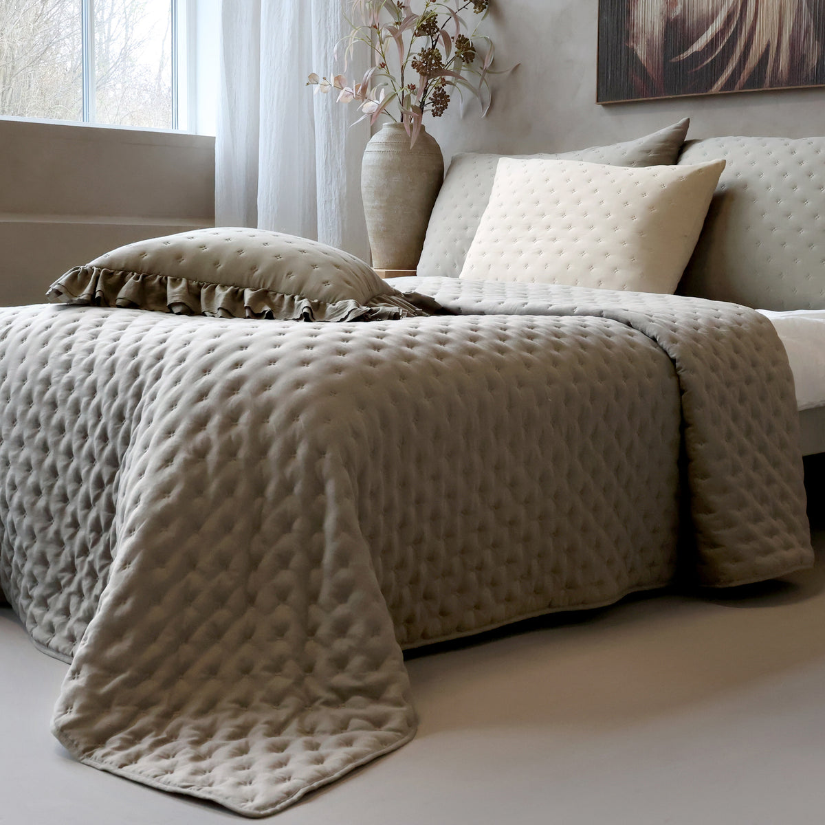 Couvre-lit Soft Quilt - Gris 240 x 260 cm