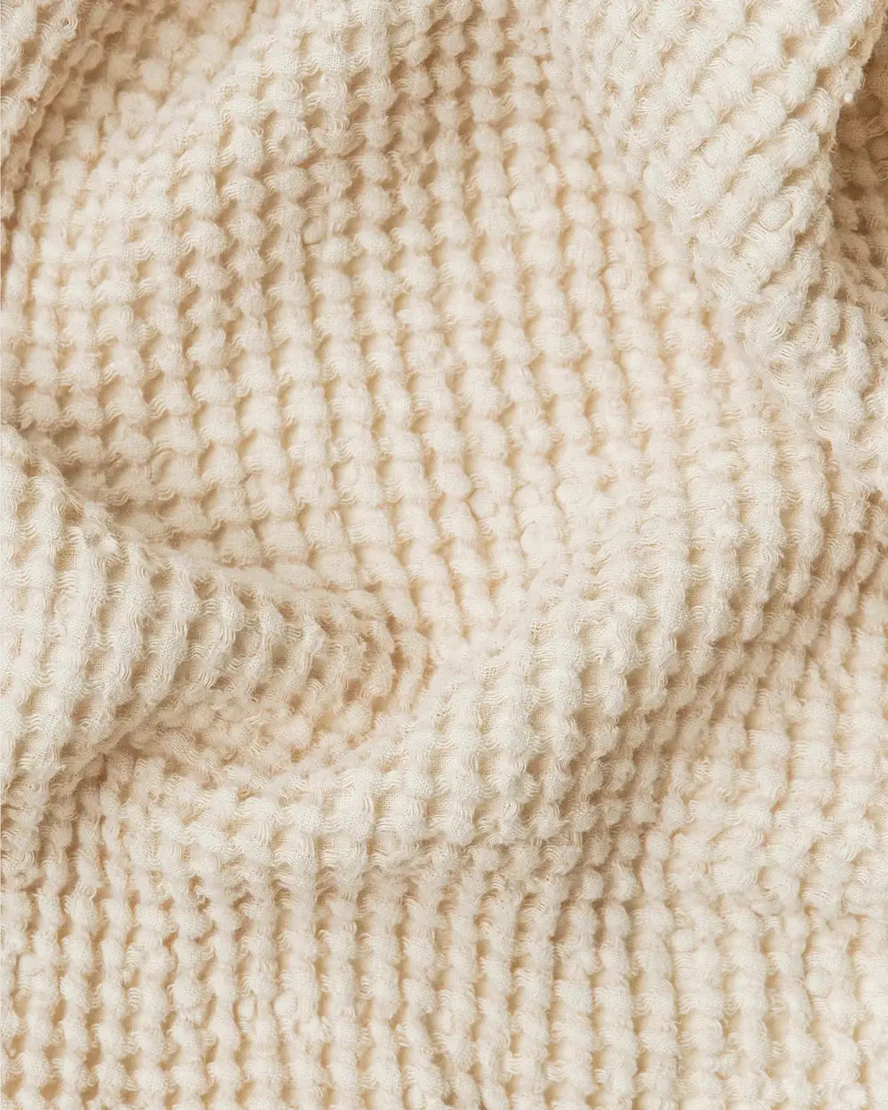 Ensemble de serviettes en lin gaufré (3 pièces) - Vanille