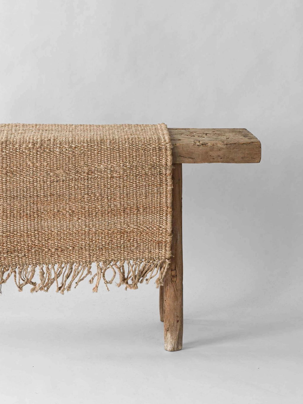 Tapis en chanvre avec franges - Nature