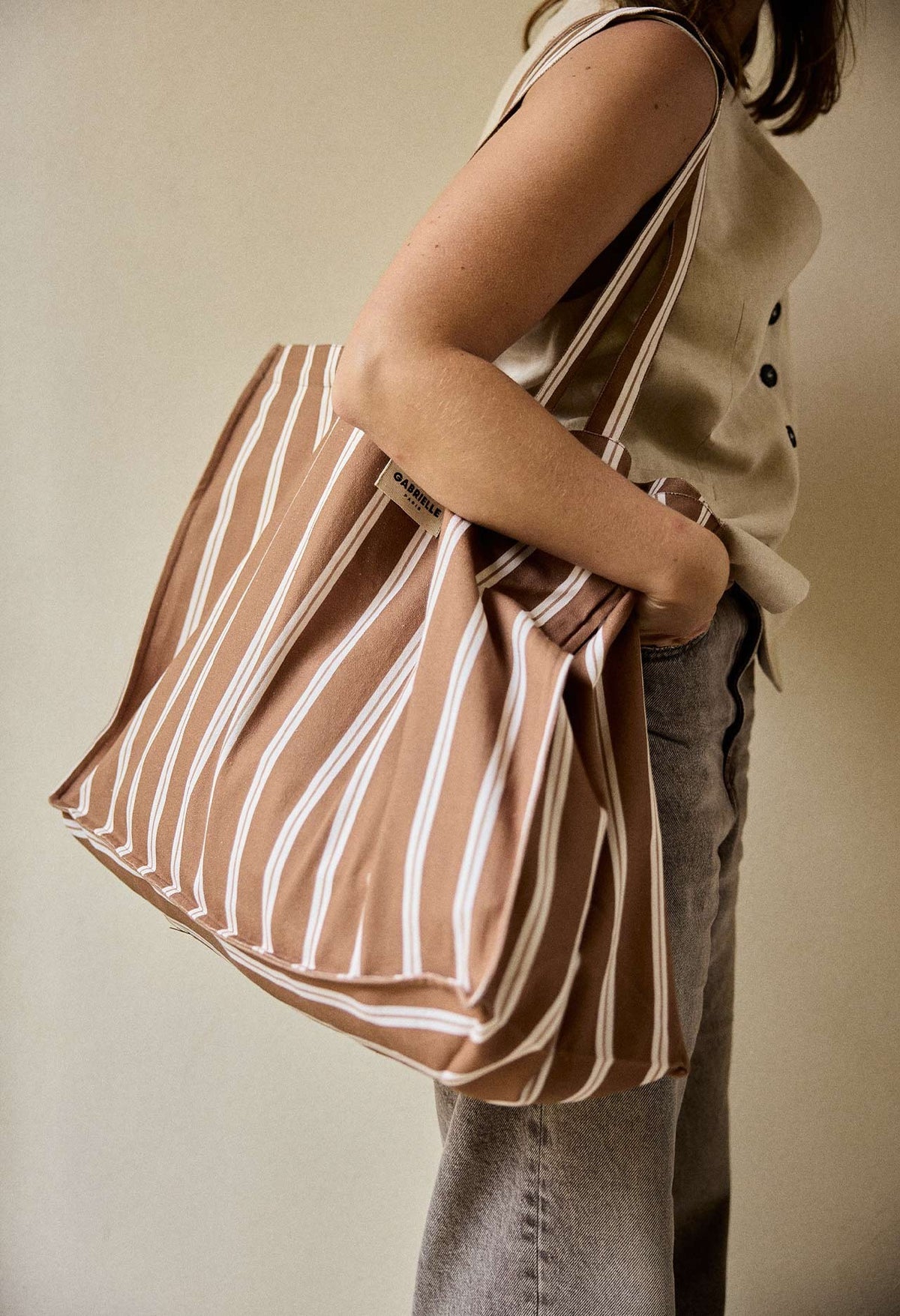 Sac Weekend - Rayures Noisette