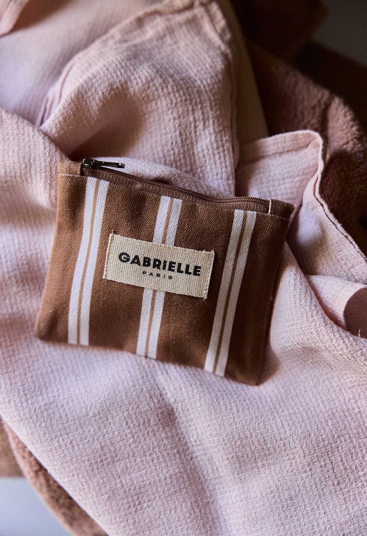 Porte monnaie - Rayures Noisette