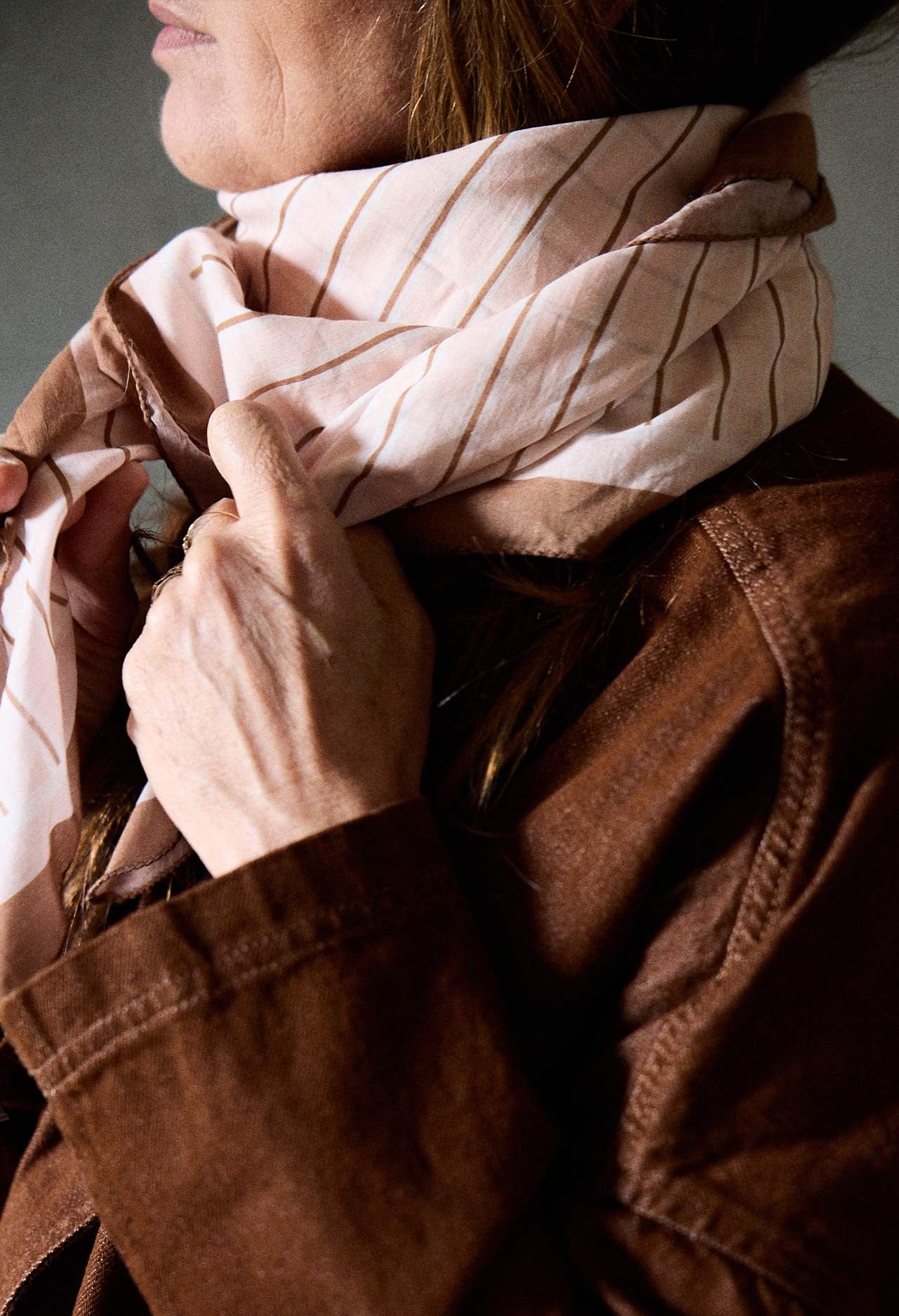 Foulard - Rayures crème M