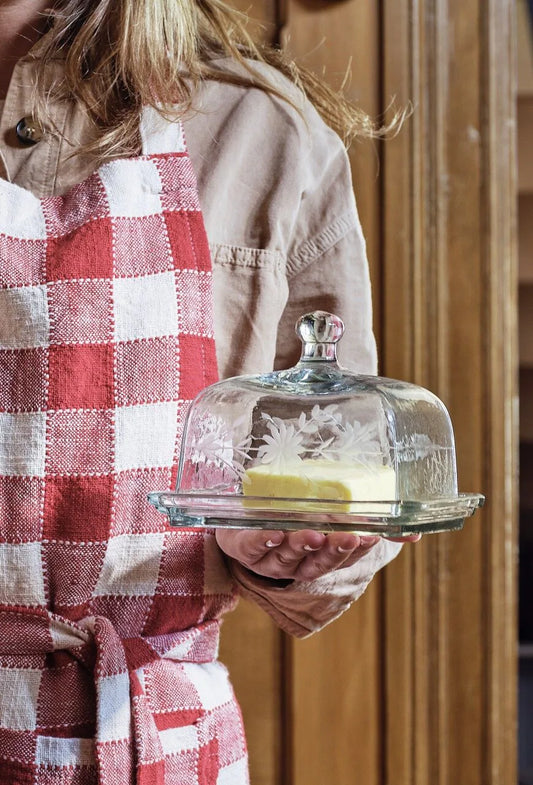 Beurrier gravé en verre