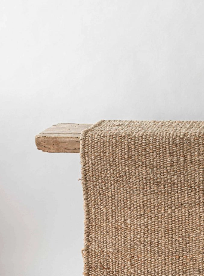 Tapis en chanvre avec franges - Nature