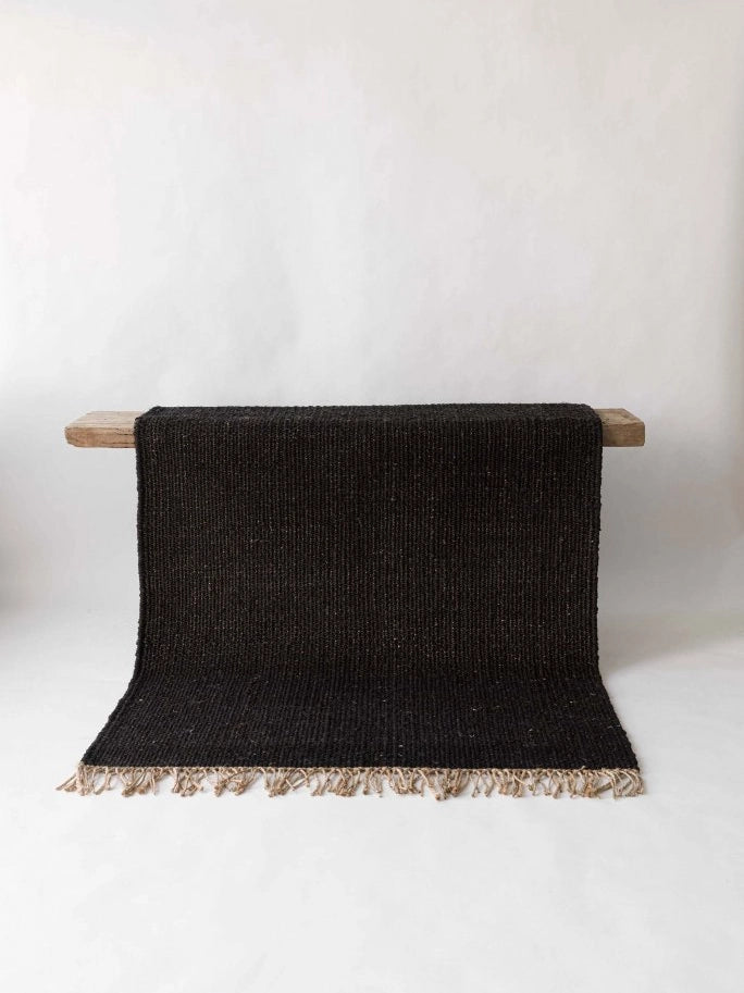 Tapis en chanvre avec franges - Nature