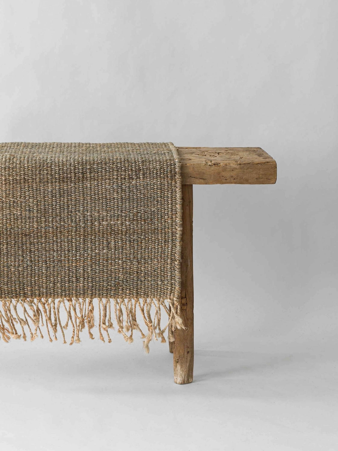 Tapis en chanvre avec franges - Nature
