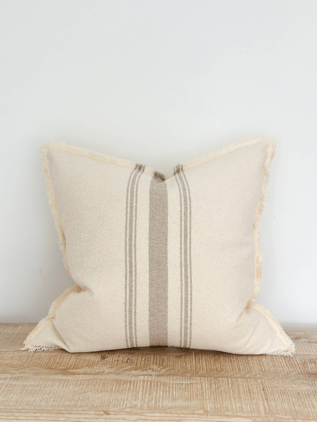 Coussin 45x45 - Rayure grège