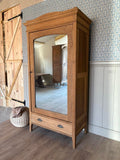 Armoire en chêne et miroir en mercure