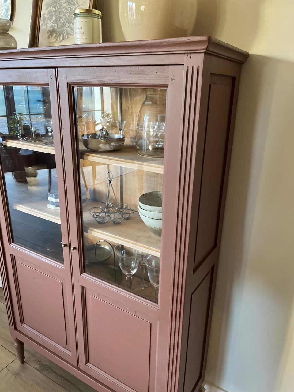 Petite vitrine 2 portes - brun/rosé