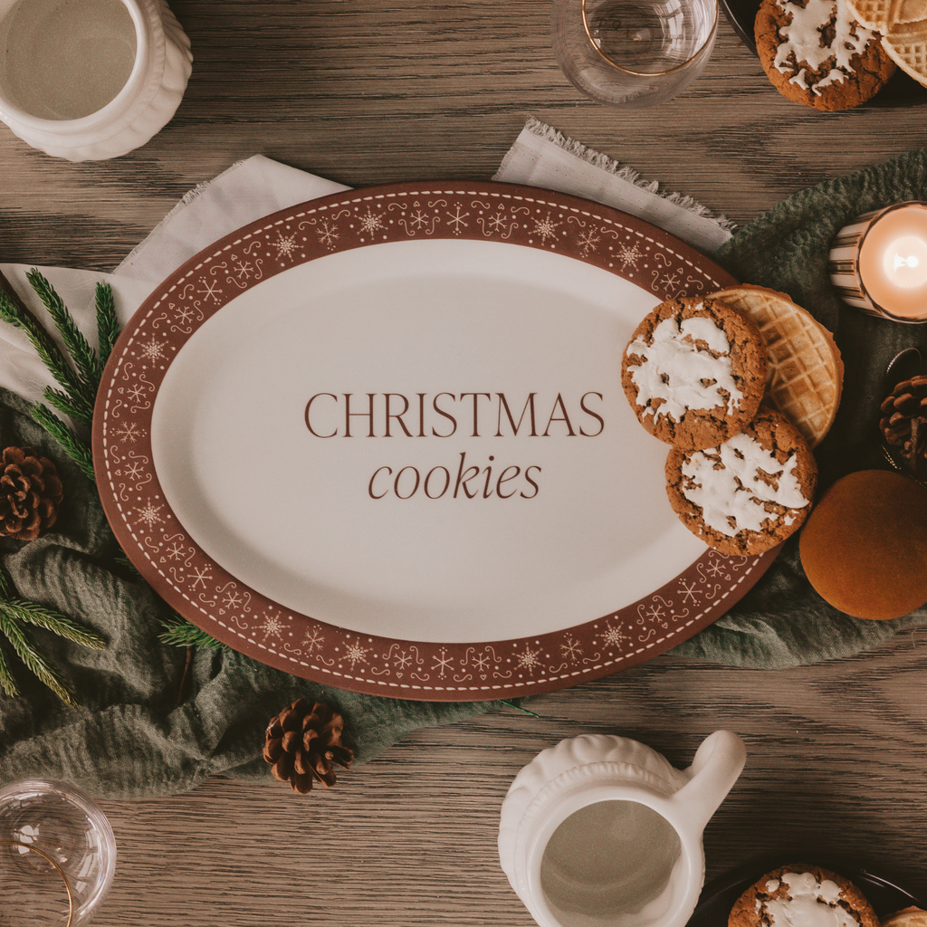 Plateau de biscuits oval Christmas cookies