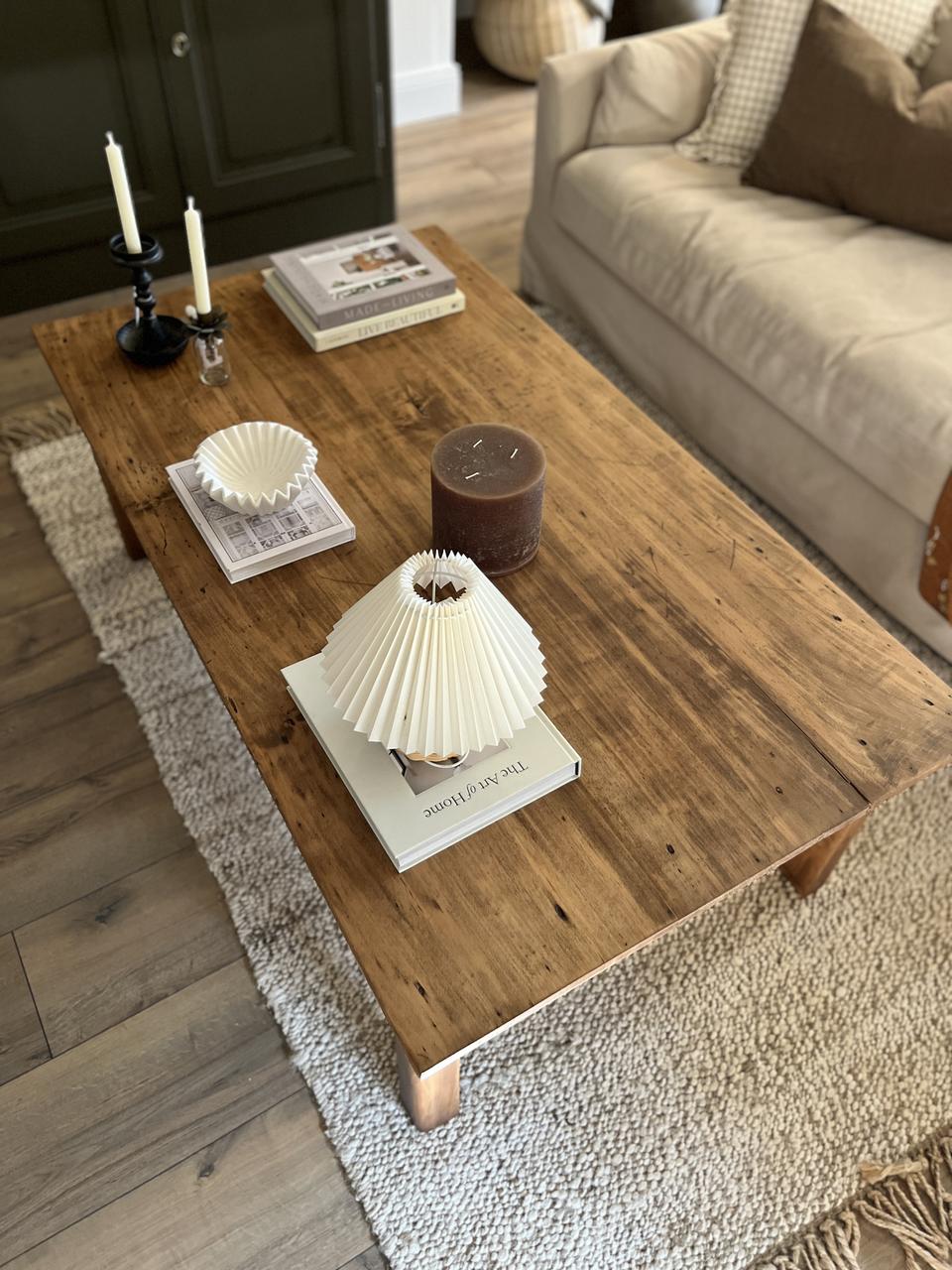 Table basse rectangulaire en bois ancien