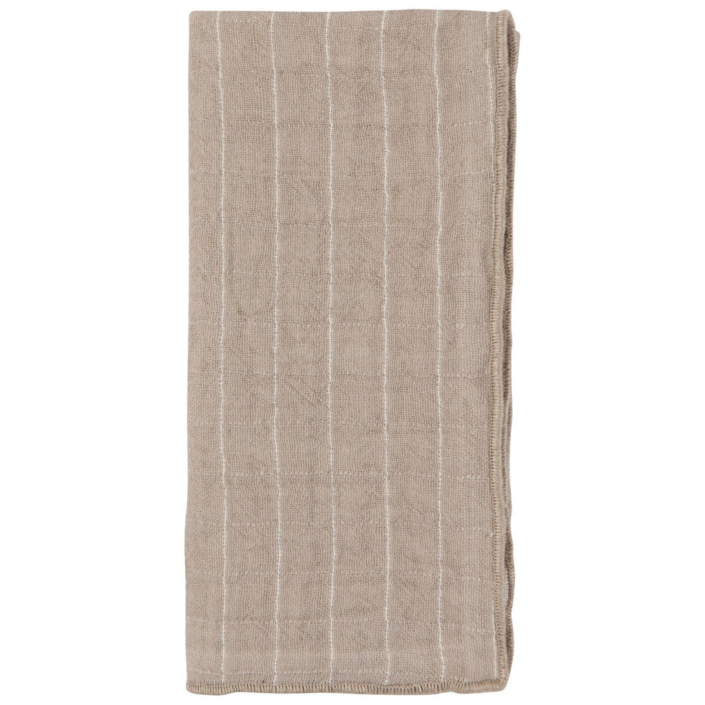 Ensemble de 4 serviettes à double tissage gris tourterelle