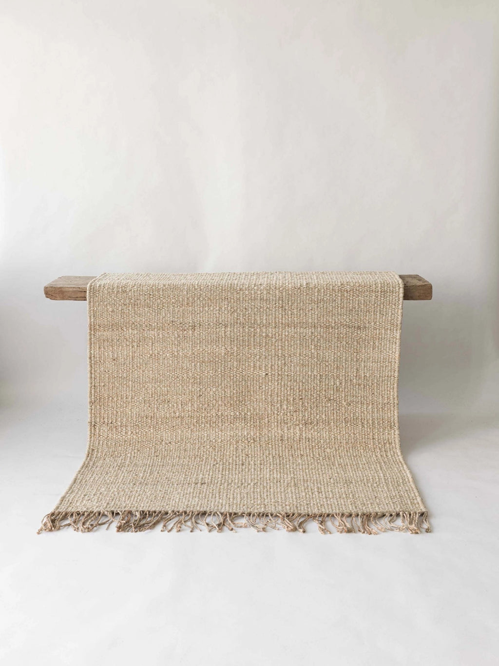 Tapis en chanvre avec franges - Nature