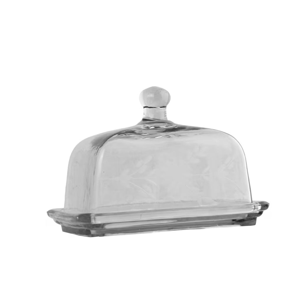 Beurrier gravé en verre