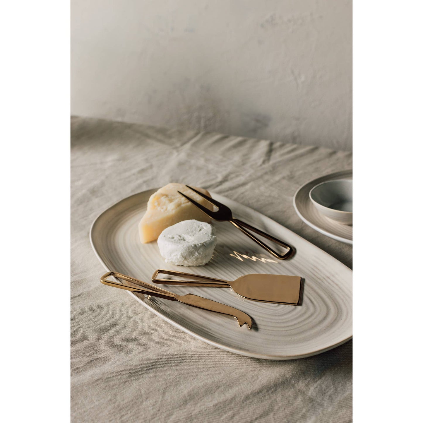 Couteaux à fromage dorés, lot de 3