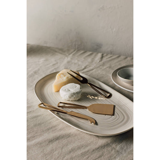 Couteaux à fromage dorés, lot de 3