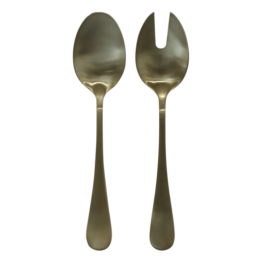 Set de 2 couverts à salade dorés