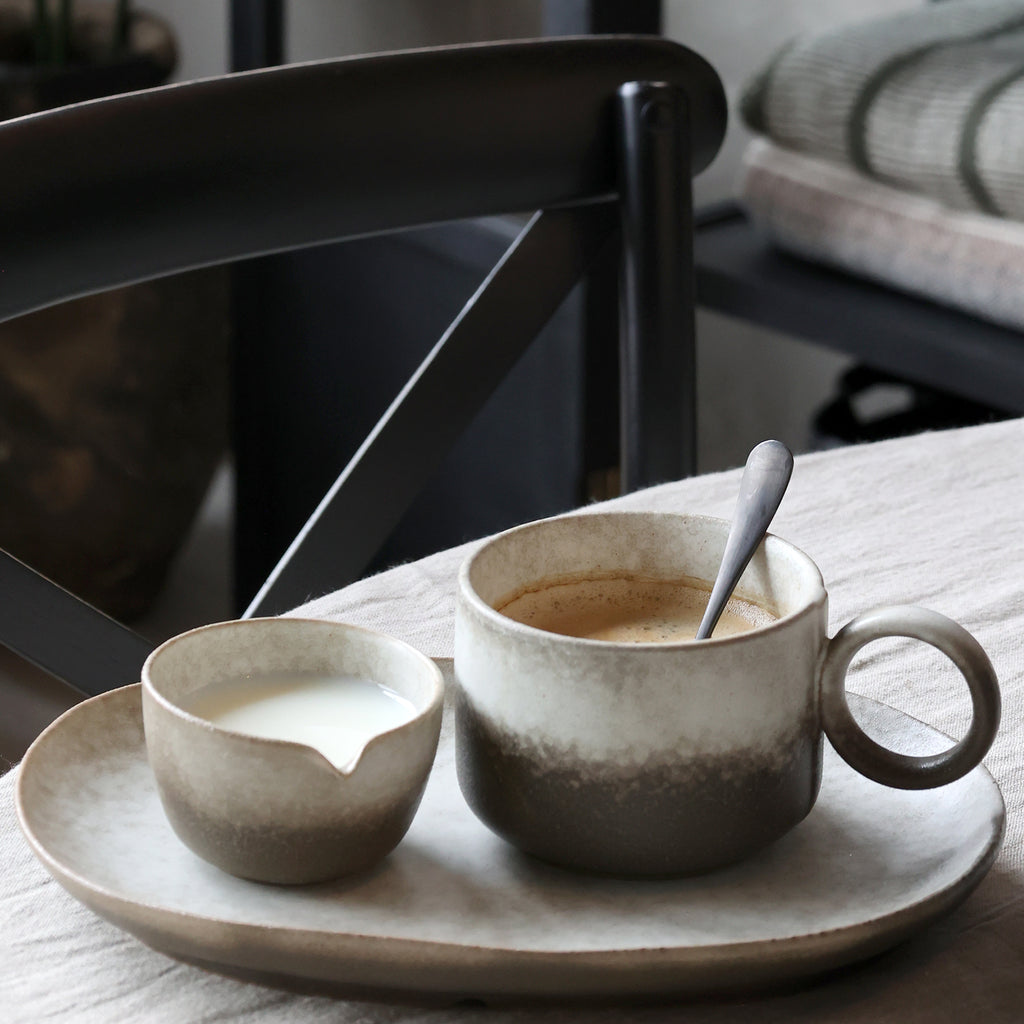 Plat ovale en porcelaine Valence - noyer