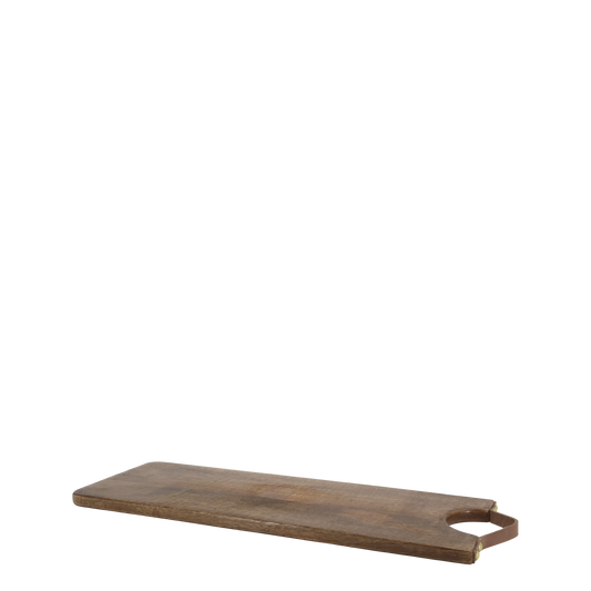 Planche à tapas en manguier et cuir - noyer