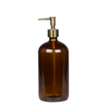 Bouteille en verre ambré avec 2 pompes - 1L