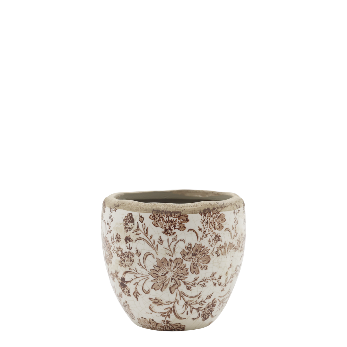 Cache-pot avec motif floral vintage