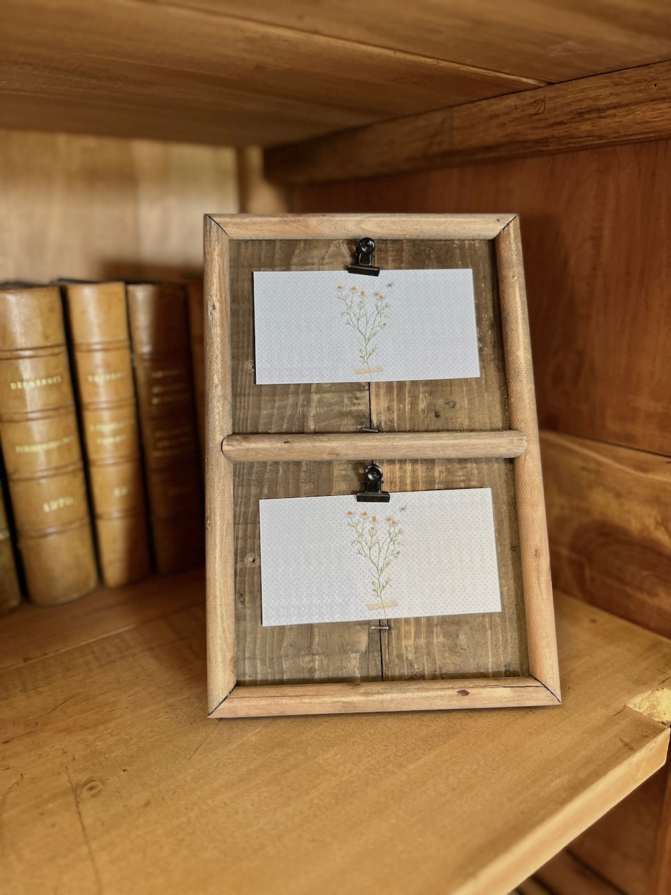 Cadre double en bois rustique