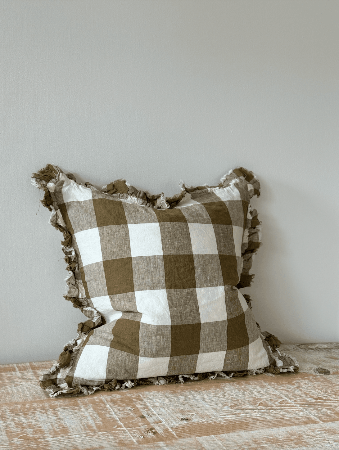 Housse de coussin Olive Gingham, 45x45cm