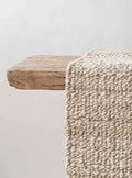 Tapis en chanvre avec franges - Beige chiné