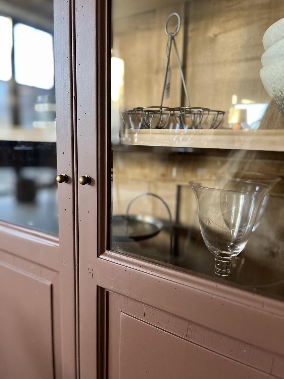 Petite vitrine 2 portes - brun/rosé