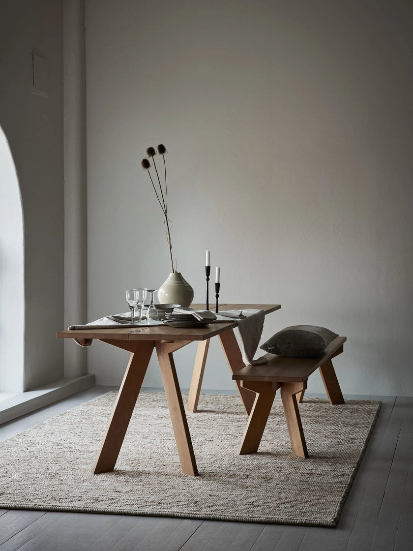 Tapis à rayures en laine de chanvre