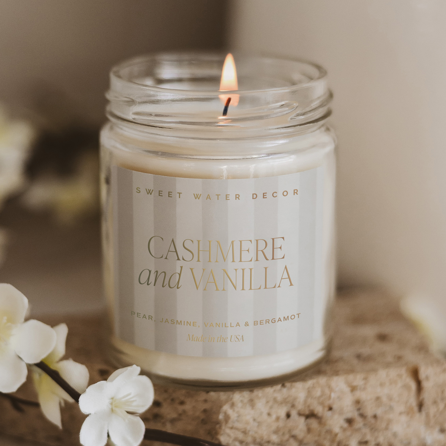 Bougie de soja en verre Cashmere and Vanilla - 40h