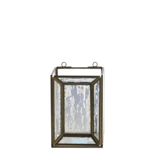 Photophore mural en verre et fer - teinte laiton