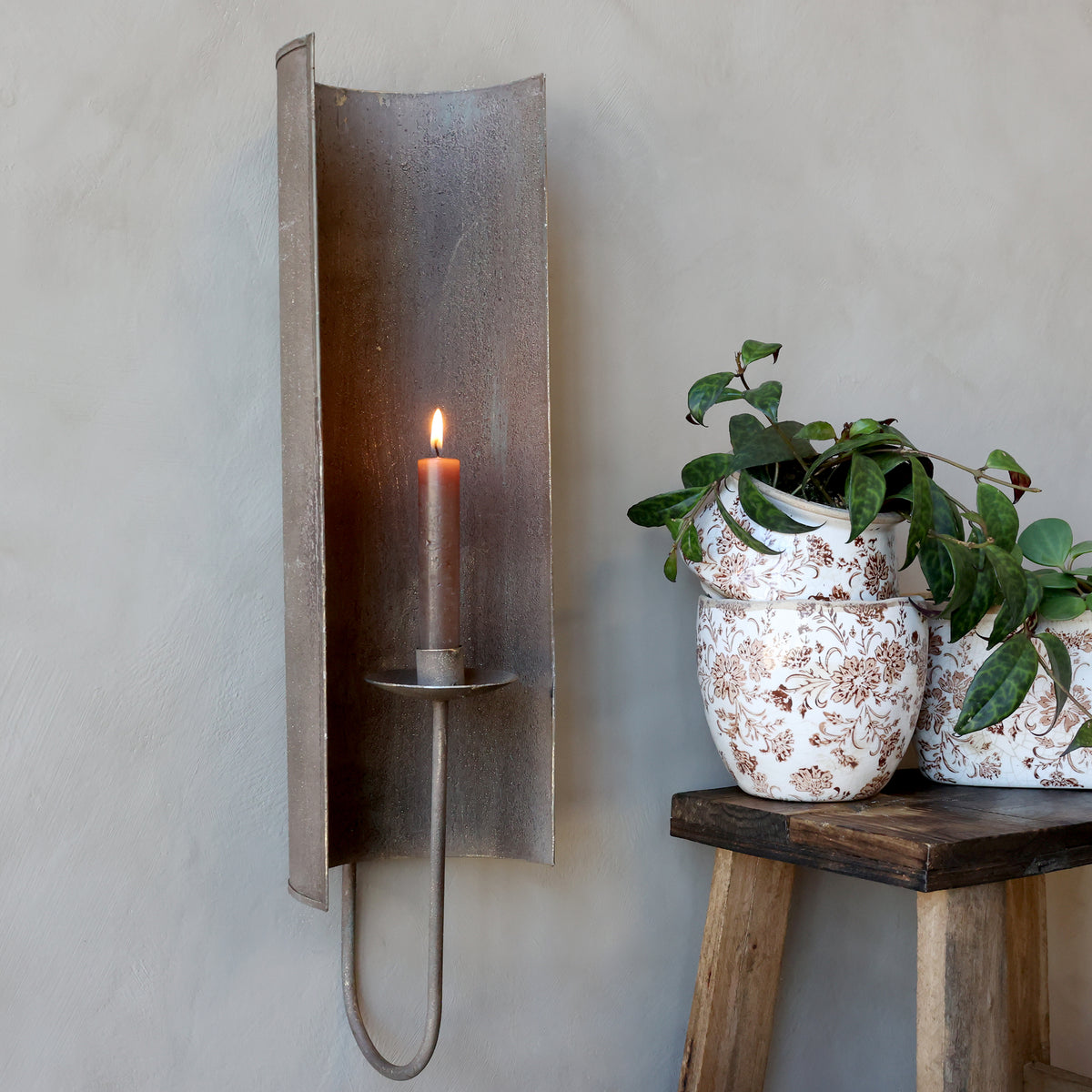 Bougeoir mural - antique moka