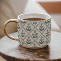 Tasse à café en patchwork floral et dorure