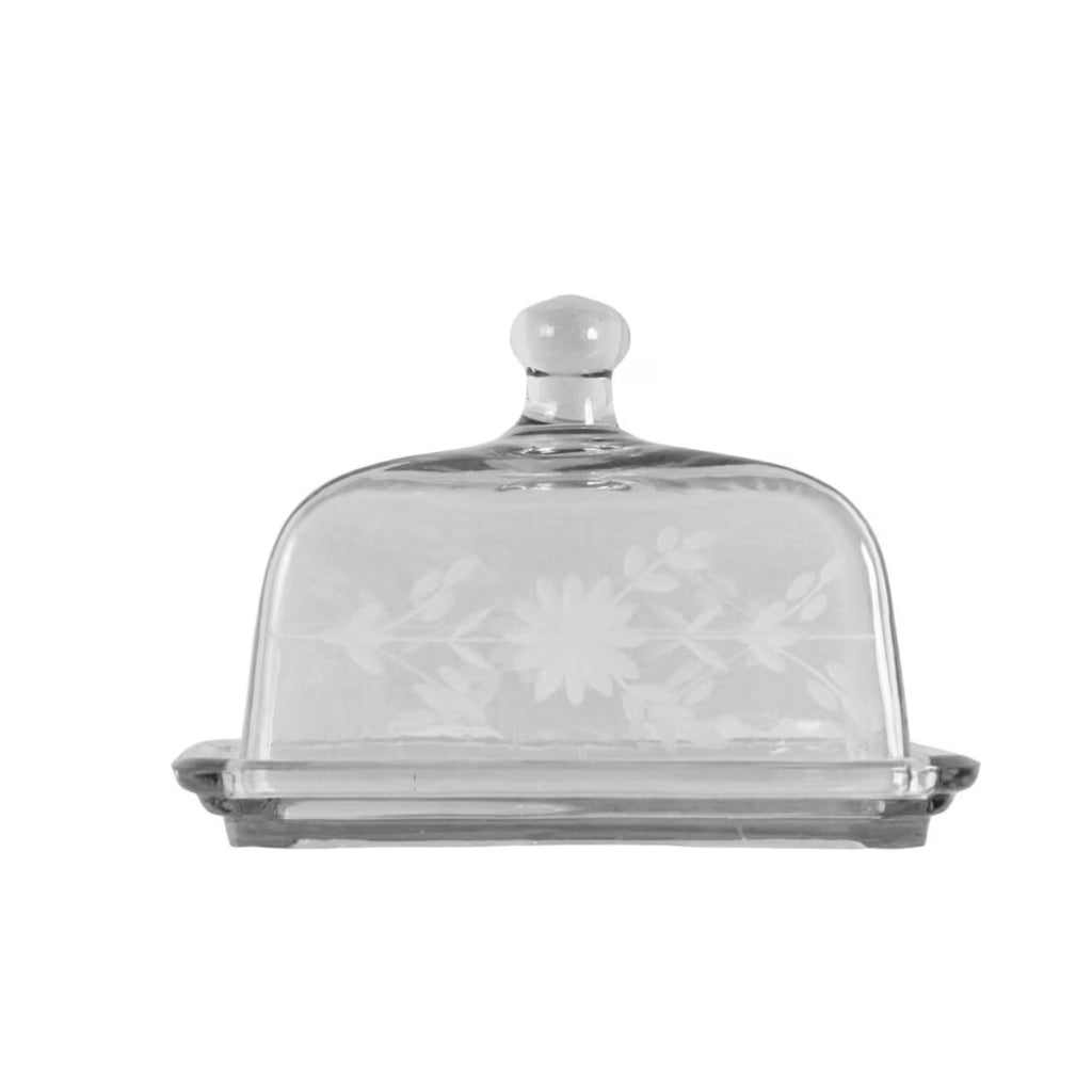 Beurrier gravé en verre